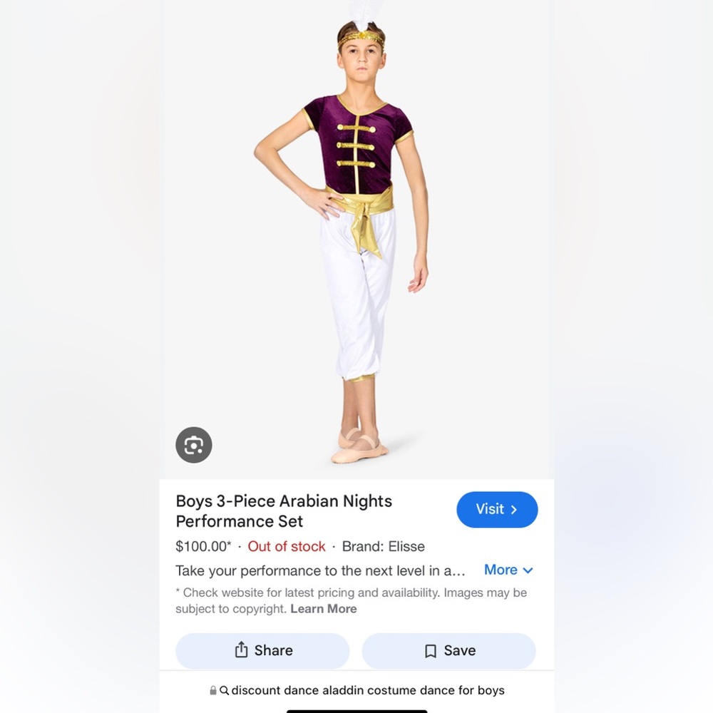 Aladdin dance costume